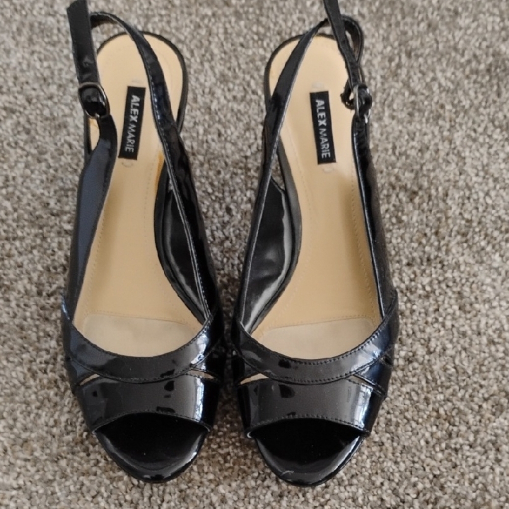 Alex Marie Black Women's Slingback Heels